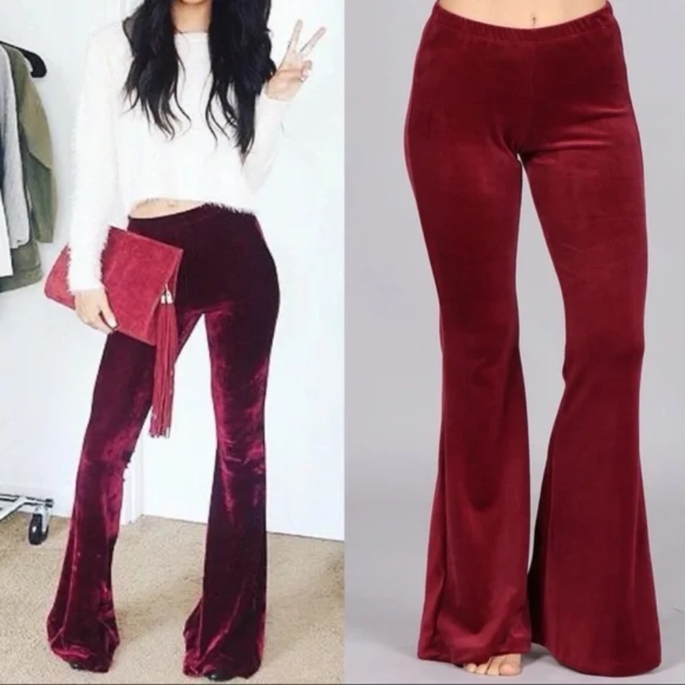 Luxe velvet Bell Bottom pants